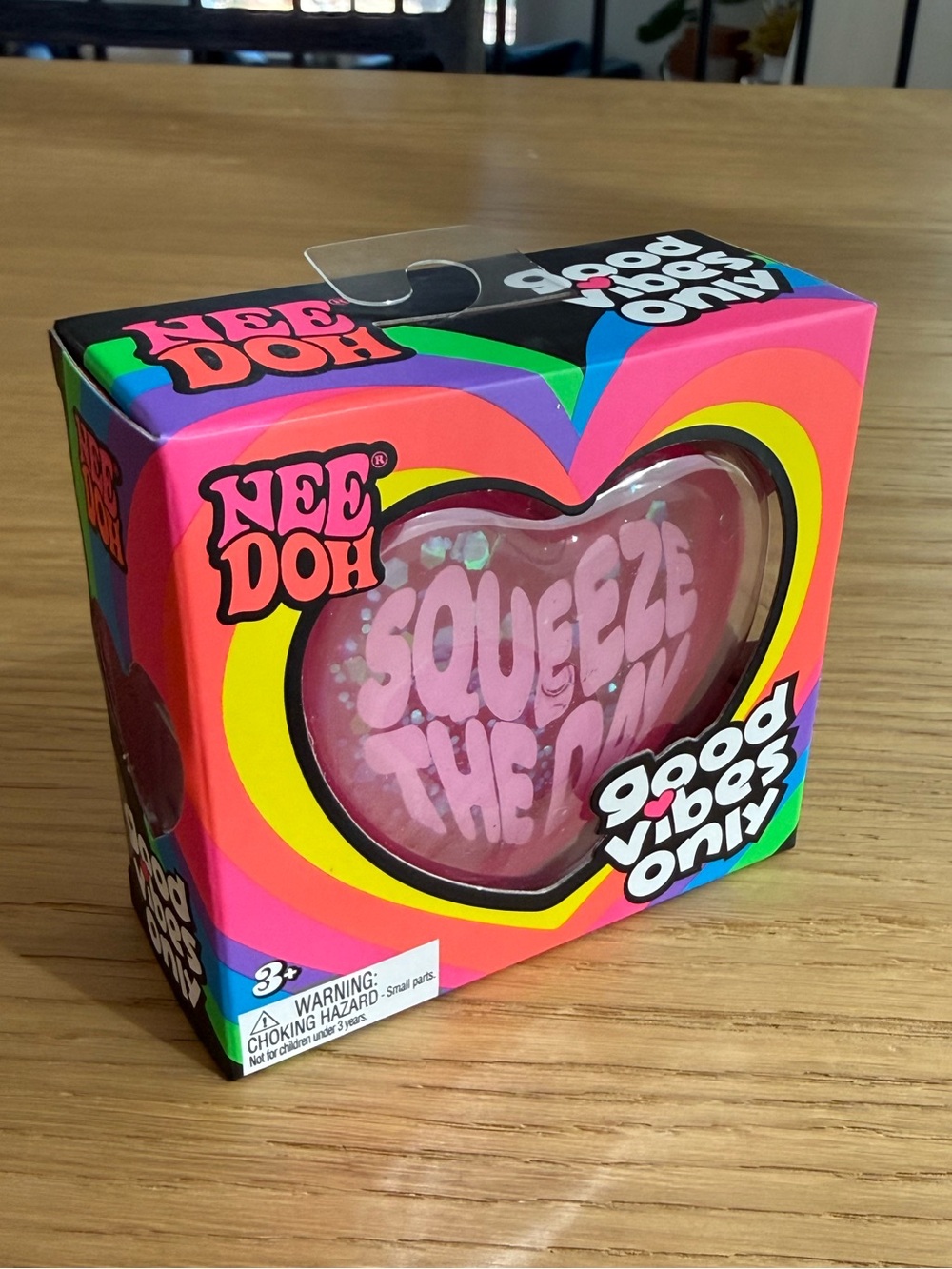 💓Schylling NeeDoh: Good Vibes Only Pink Heart 💓’Squeeze The Day’ - Picture 3 of 9
